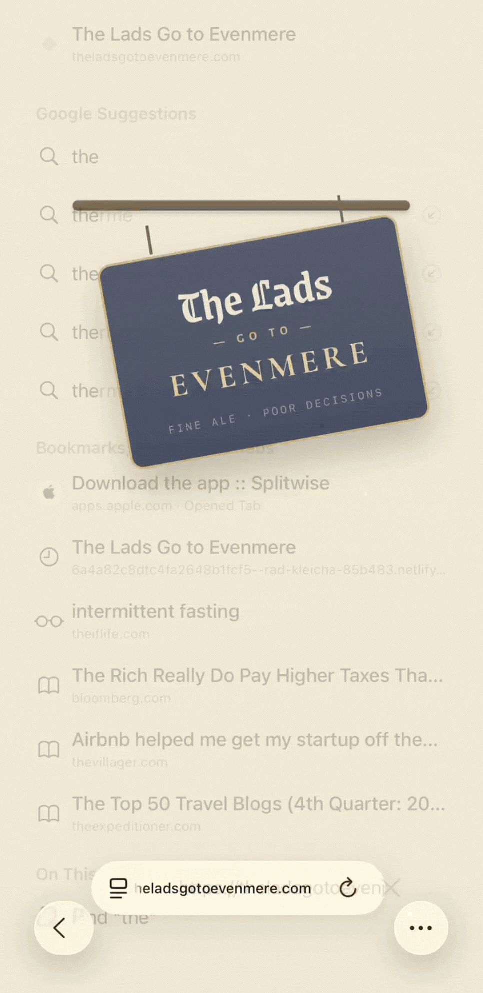 Example campaign player website on a phone